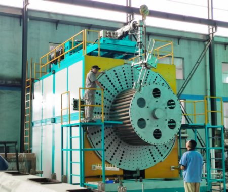 國內最大3.6米中空壁設備繼續安裝